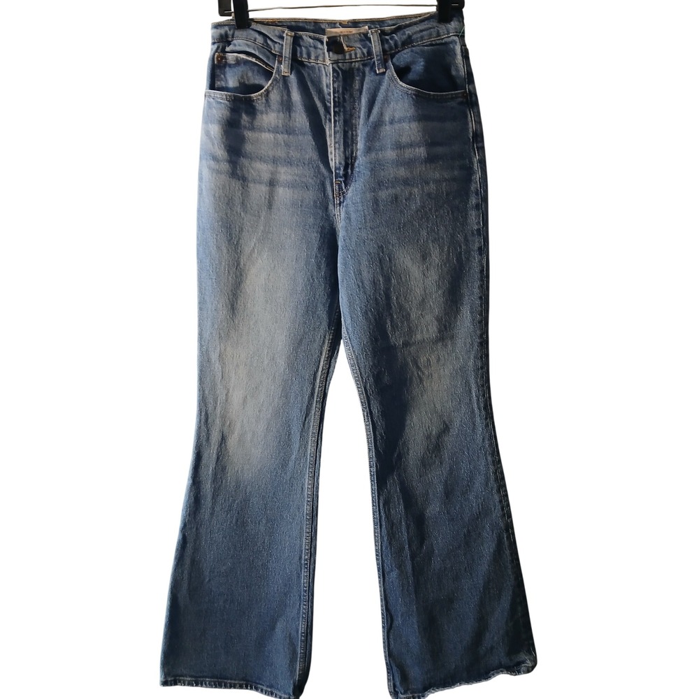 Levi Strauss‎ Co High Waisted Flare Jeans Medium Wash Denim Size